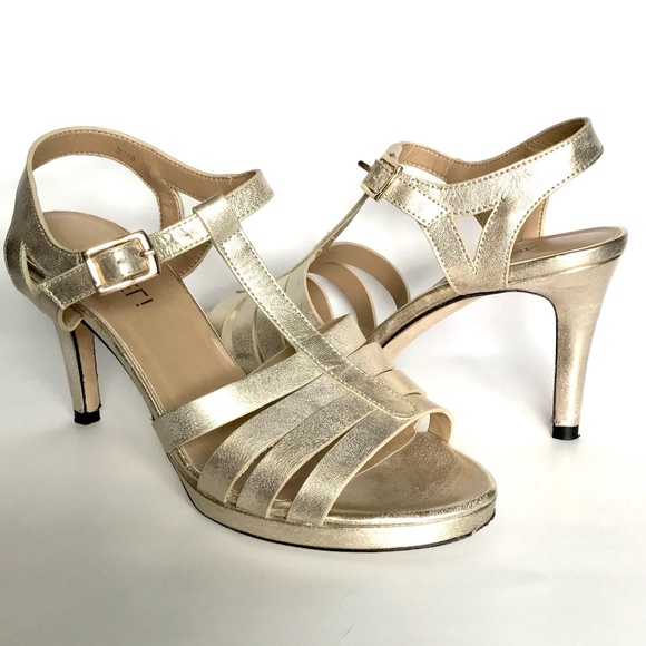 Vaneli Vero Cuoio Strappy Platform Ankle Strap Open Toe High Heel Sandals Sz 6.5 - Picture 1 of 11